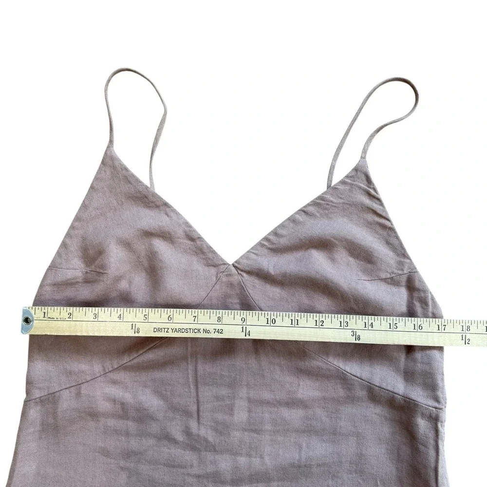 Free People Linen Blend Side Button Midi Slip Dress Mauve Brown Size‎ M - Picture 10 of 12